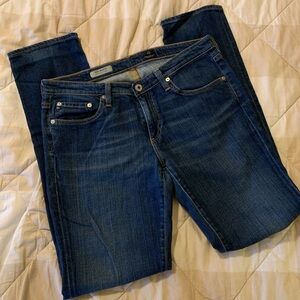 AG Adriano Goldschmied The Stevie Slim Straight Blue Jeans USA Made Size 30